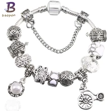 BAOPON День Святого Валентина Марка Браслеты велосипедов Подвеска Браслеты с европейской бусы девушка браслет для Для женщин ювелирные изделия