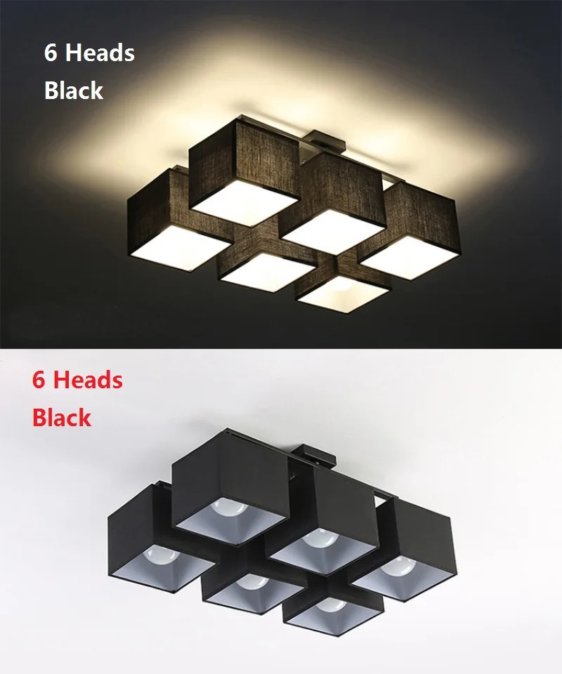 6 lights black color