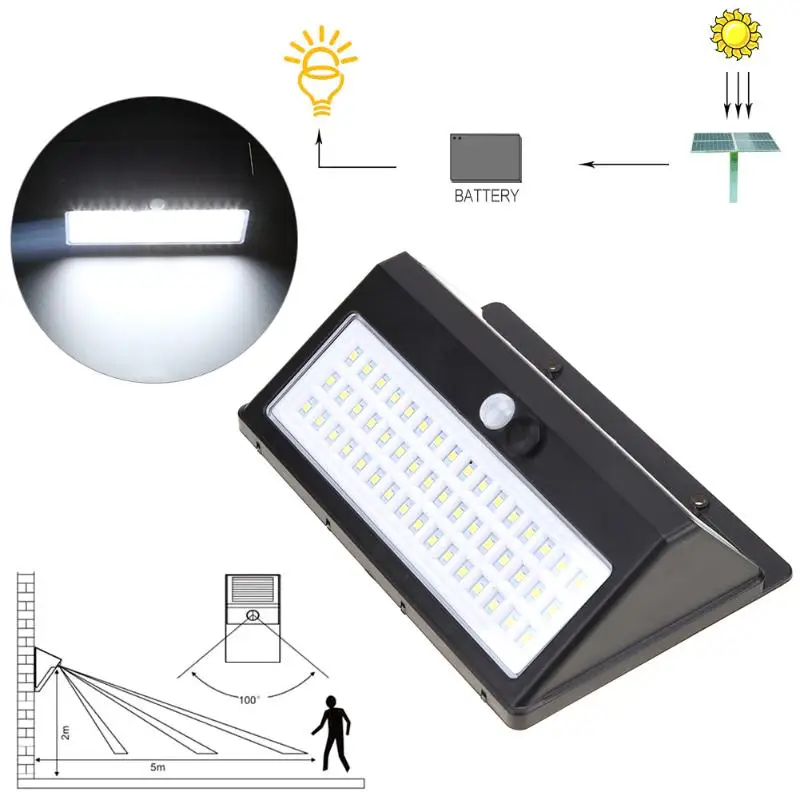 

48LED Solar Power Light Motion Sensor Light Sensor 48LEDs Wall Light Outdoor Waterproof Street Path Home Garden Lamp