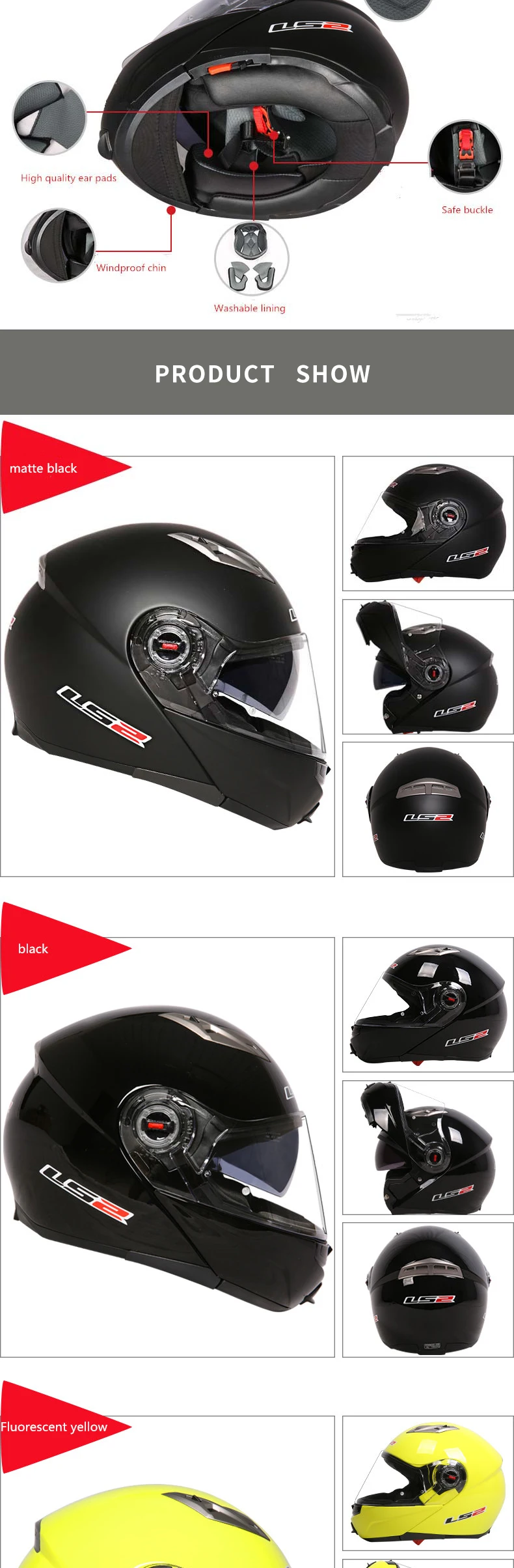 Шлем casco capacete LS2 ff370 flip up stomtrooper road bike moto для moto rcycle с солнцезащитным объективом