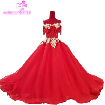 

2018 New Red Strapless Ball Gown Princess Prom Evening Dresses Lace Bodice High Waist Backless Custom Made Long Prom Dresses