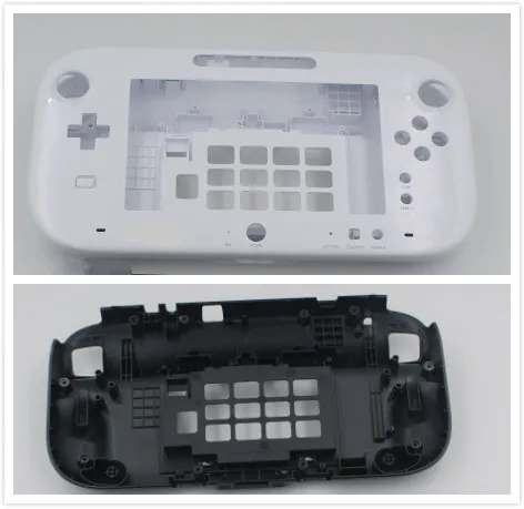 

Original without battery cover for wiiu gamepad upper and bottom case shell housing Body Protector Cover with LOGO