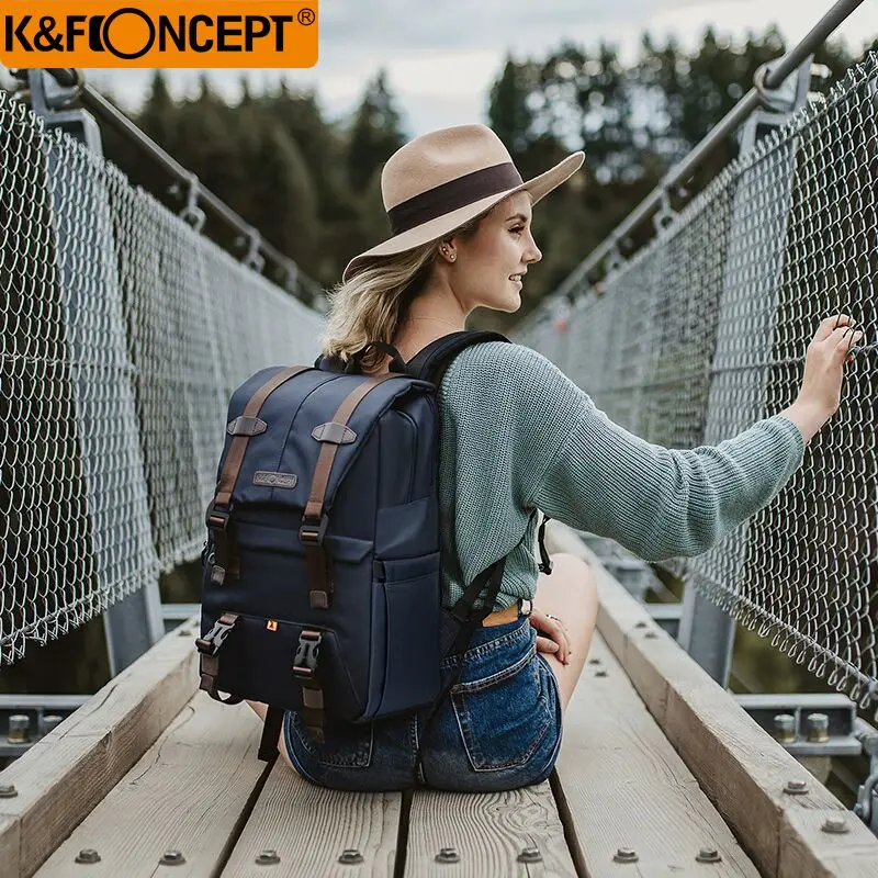 K&F CONCEPT Shockproof Camera Backpack Waterproof Multifunctional Travel/Photo/Video/Tripod Bag Wit
