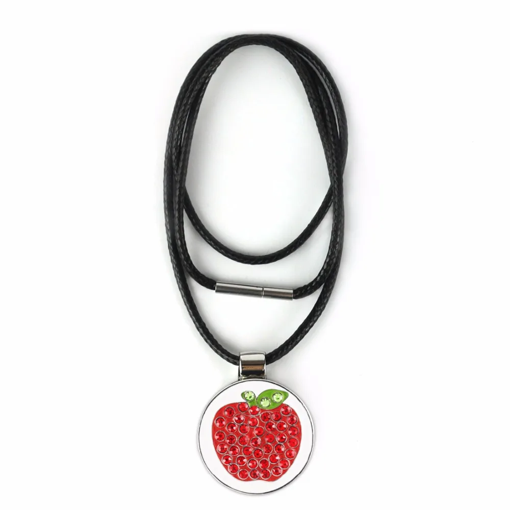 جولف الكرة ماركر + المغناطيسي جولف قلادة قلادة + أسود القطن الحبل النساء أفضل الغولف هدية مجموعات