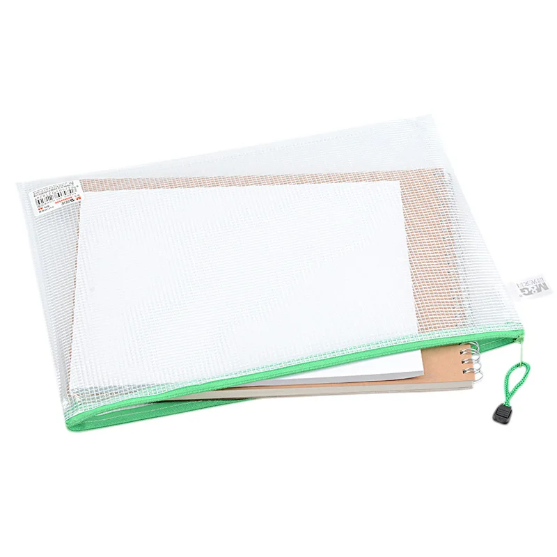 M&G A6 / A5 / B5 A4 mesh zipper bag file bag student transparent office waterproof test paper