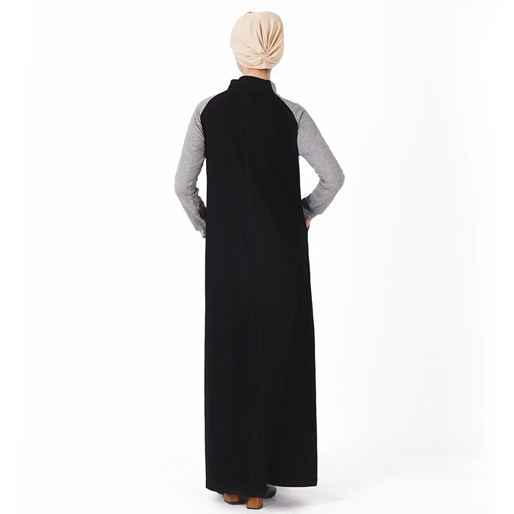 Повседневное хлопок Abayas студенты спортивные длинное платье арабских полной длины кафтан Турции Ближний Восток мусульманский женское