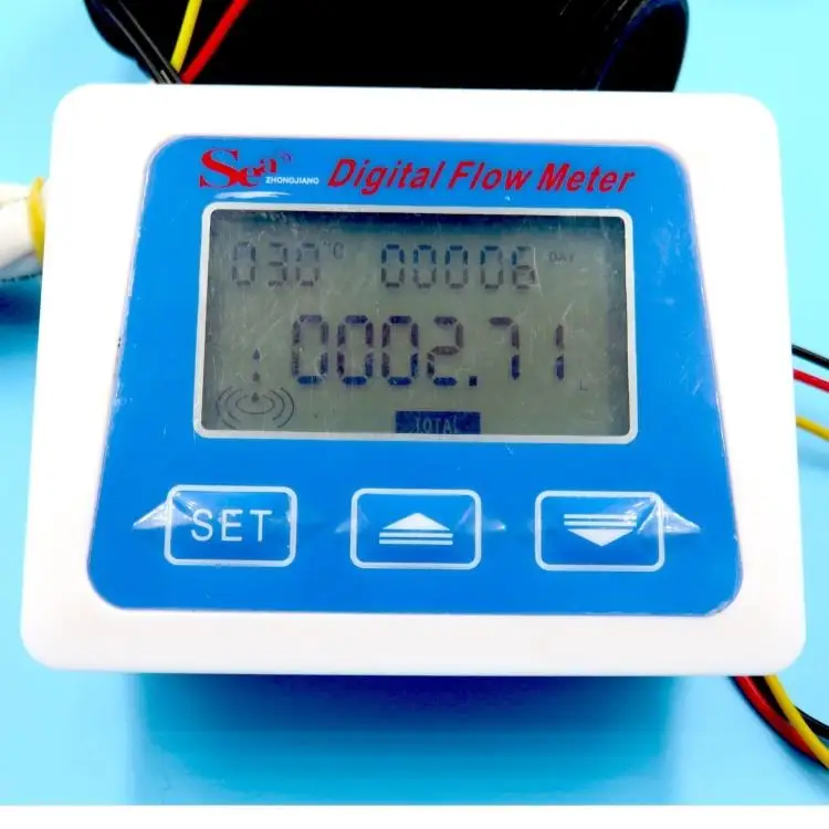 YUPVM Digital LCD Display Water Flow Sensor Meter Flowmeter Rotameter Temperature Time Record with G1//2 Flow Sensor