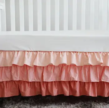 

Layer Ruffled Crib/Toddler Crib Bed Skirt for Baby Girls Boys Bedding Sets