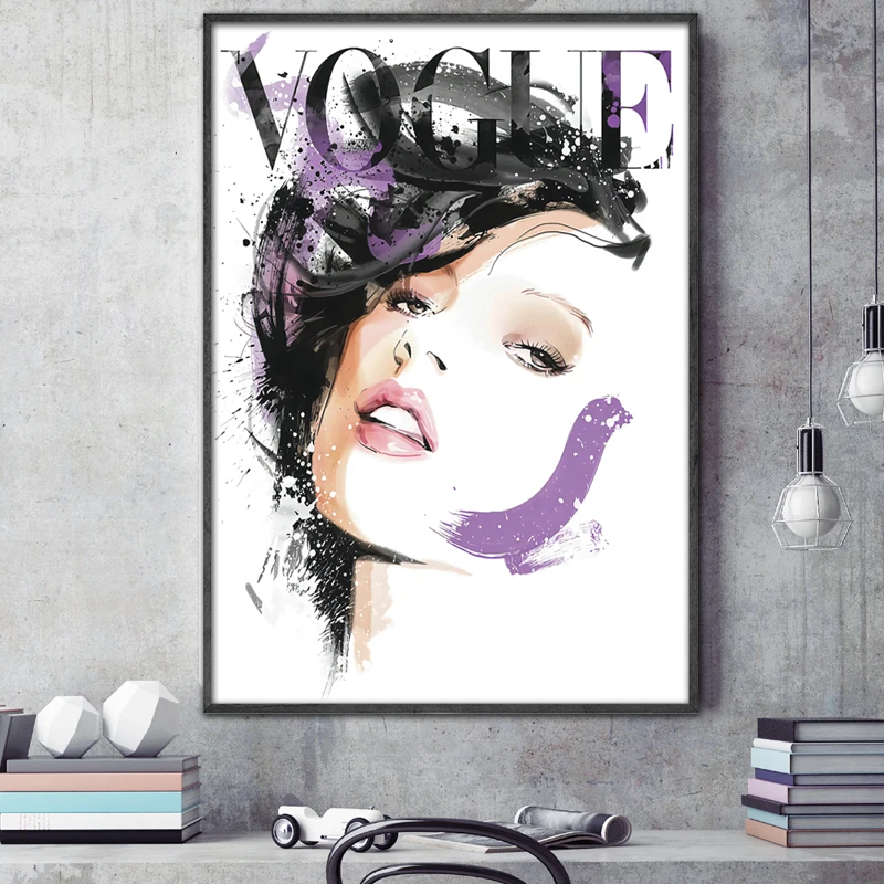 NOOG Cuadros Vogue печатные постеры и печать на холсте настенный поп арт черно белая