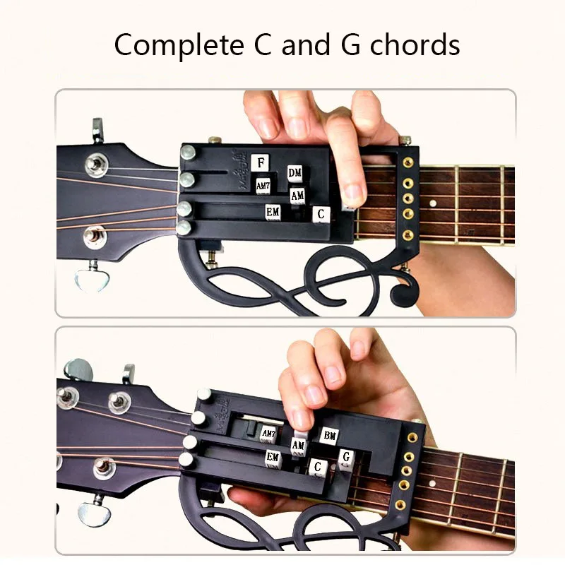 

2019NEW guitar parts tools folk capo portable tuner neck guitar effect Learn quickly One-button chord set Suitable for 40/41/42