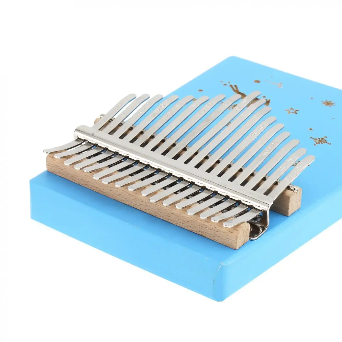 17 клавиш пианино Kalimba портативный синий олень снег узор твердая Одиночная доска