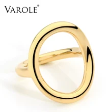 Varole, Новое поступление, холодное свадебное кольцо для женщин, неправильное корейское простое стильное круглое медное серебряное кольцо, ювелирные изделия