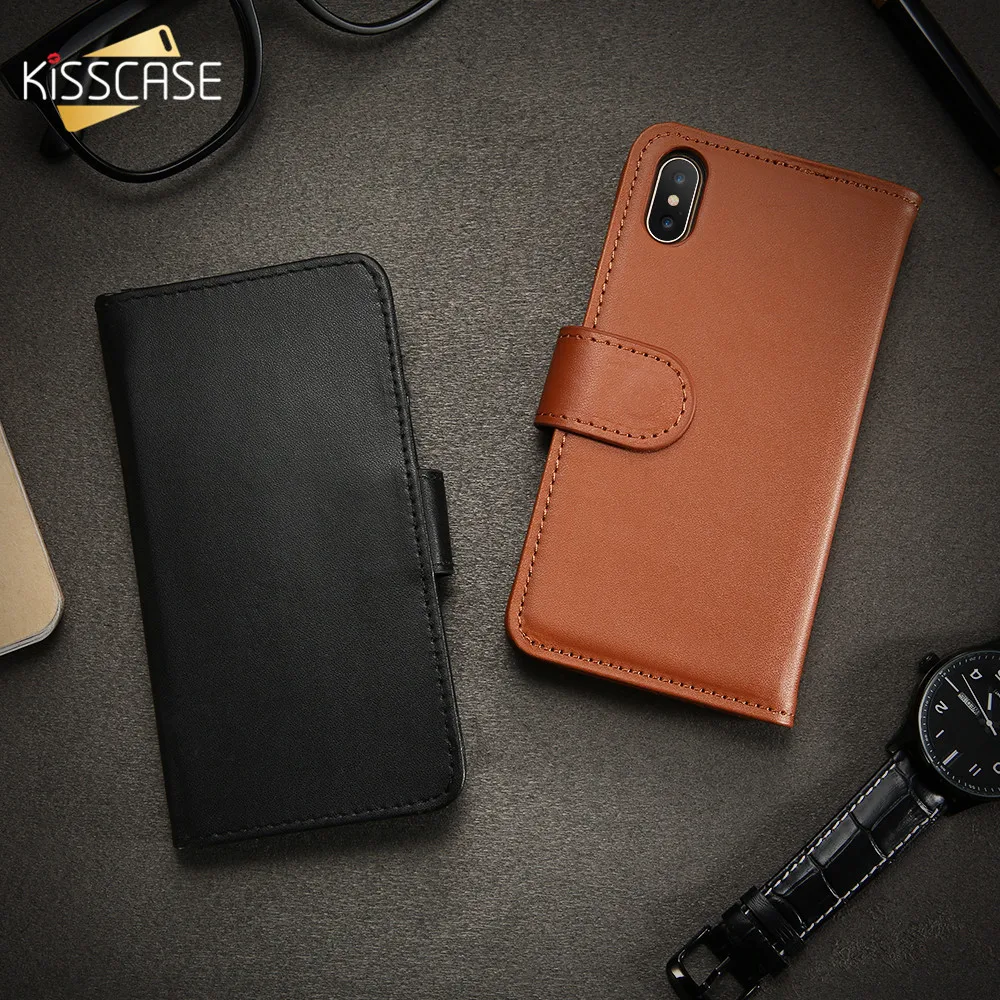 KISSCASE книжный кожаный чехол для iPhone X 7 8 кошелек чехол для iPhone 6 6 S 7 Plus XR XS MAX 5 5S SE Роскошный чехол-держатель для карт