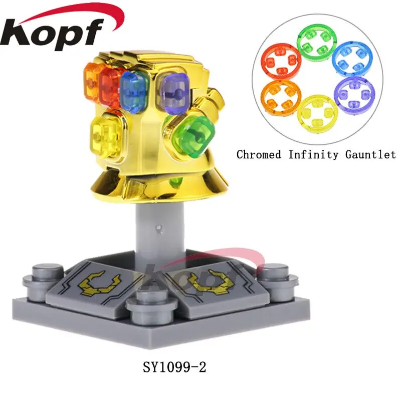 

SY1099-2 Super Heroes Chromed Infinity Gauntlet With 24Pcs Power Stones Avengers Building Blocks Bricks Model Toys For Children