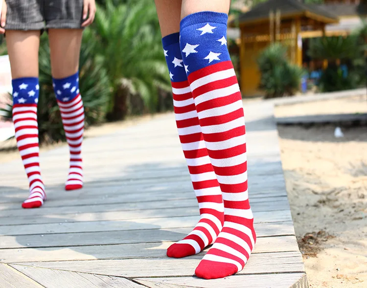 American flag female socks,USA flag woman socks,the Stars and Stripes socks,CUTE