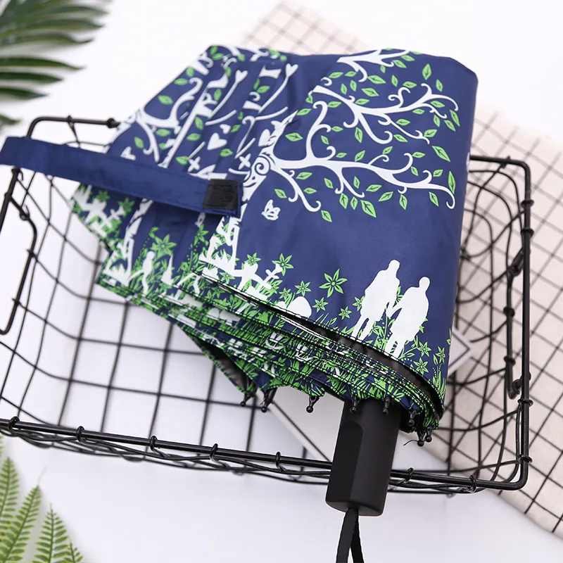 Günstige Kocotree Öl Oainting Glück Baum Muster Regen Regenschirm Anti UV Mode Abstrakte Kunst Design Frauen Regenschirm Geschenk Für Dame