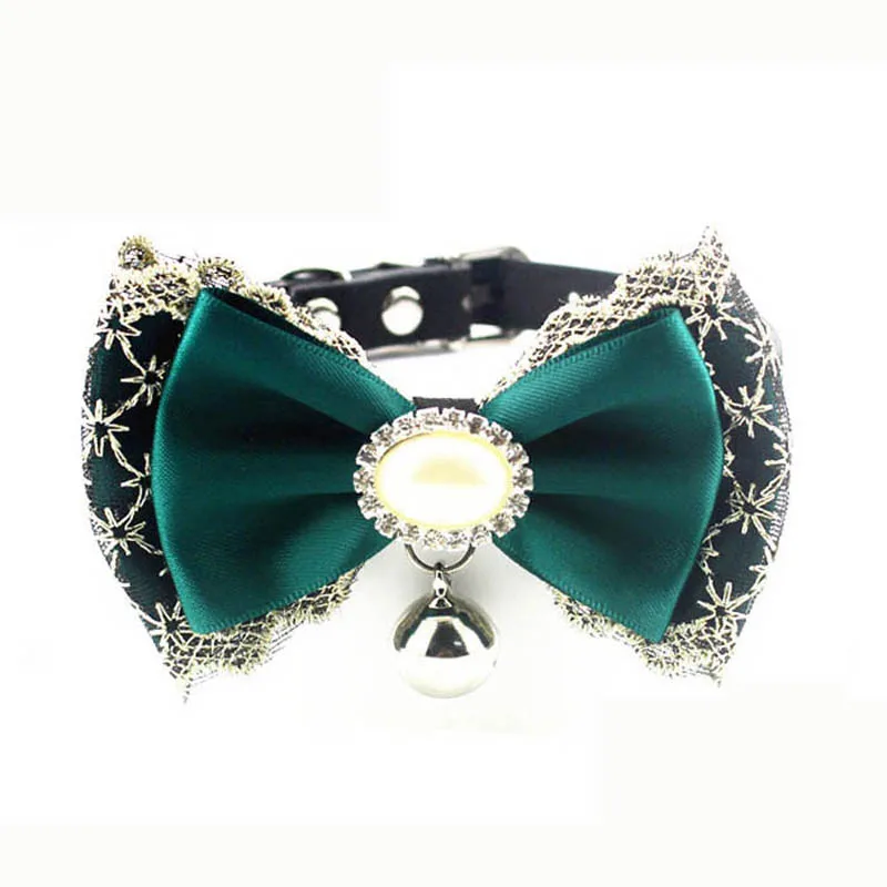 

Pearl Trendy Bowtie Collars for Leather Material Designer Pets Collars Any Occasion Best Dogs Collars Online