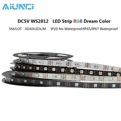 WS2812 30/60/144 пикселей/светодиодов/m Smart led пикселей полосы, черный/белый печатных плат, WS2812 IC; WS2812B/M, IP20/IP65/IP67 DC5V, 1 м/5 м Se not