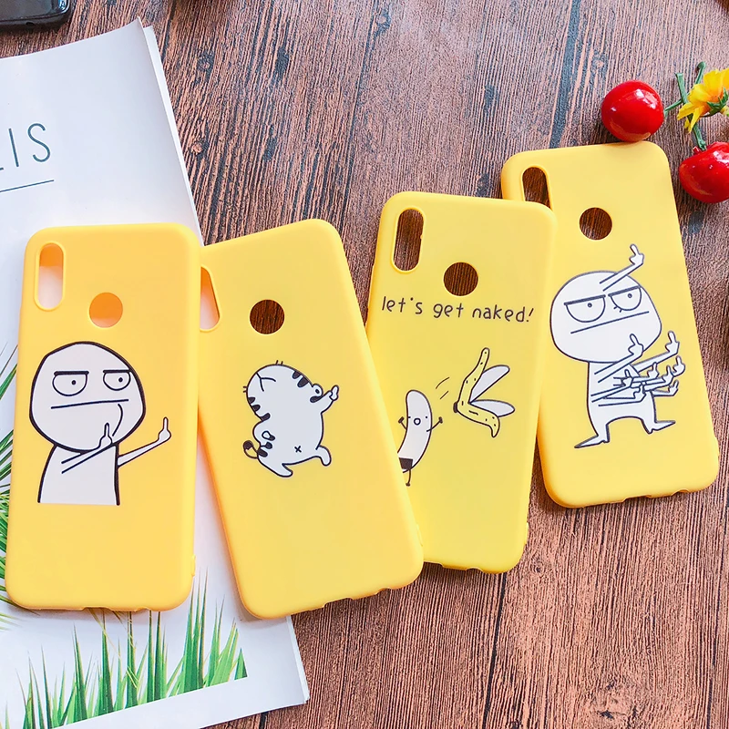 Funny Cartoon Phone Case For Huawei P8 P9 P20 lite 2017 Y5 Y6 Y7 2018 Mate 10 20 lite Cover Cat Abstract Unicorn Middle Finger (16)