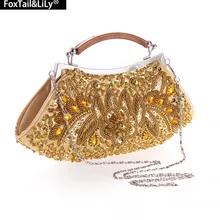 2016 damen Pailletten Abendtaschen mit Kette tasche frauen Perlen Bankett Handtasche Kupplung Weiblich 7 Farbe Luxus Hochzeit taschen