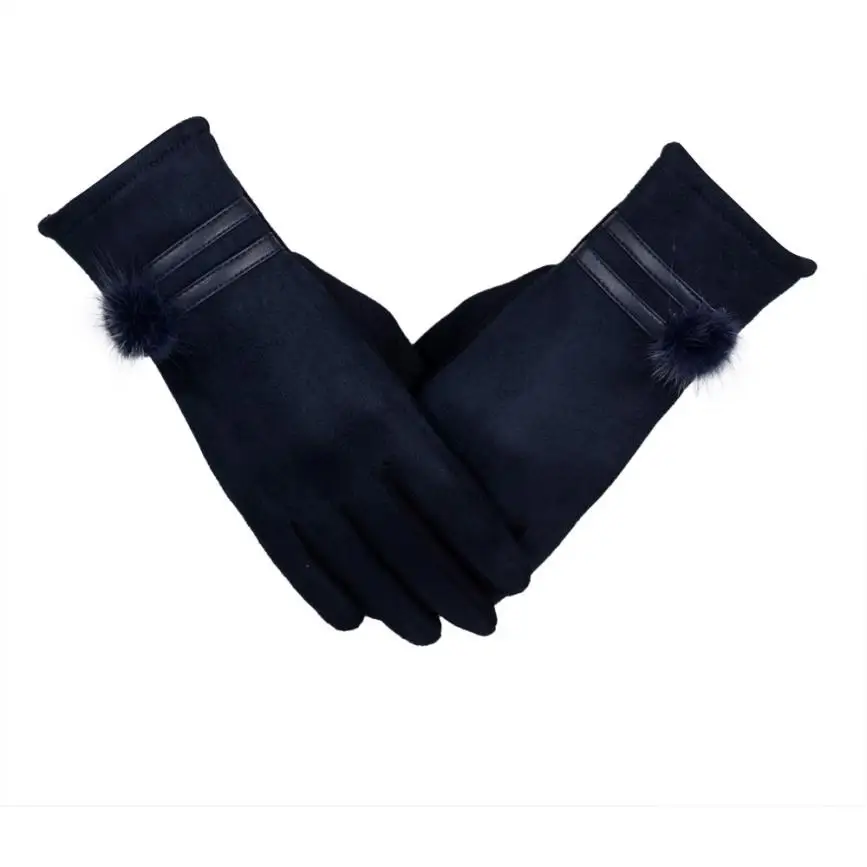 Женские зимние перчатки, теплые хлопковые митенки для пальцев, Модные женские перчатки, теплые перчатки для рук Inverno Feminino# JN# T1P - Цвет: Blue