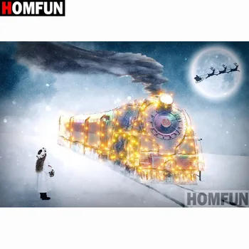 

HOMFUN Full Square/Round Drill 5D DIY Diamond Painting "Girl train" Embroidery Cross Stitch 5D Home Decor A15923