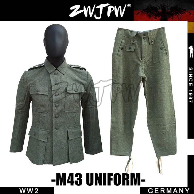 

GERMAN M43 WH SS FIELD-GRAY WOOL JACKET AND TROUSERS UNIFORM DE/505102