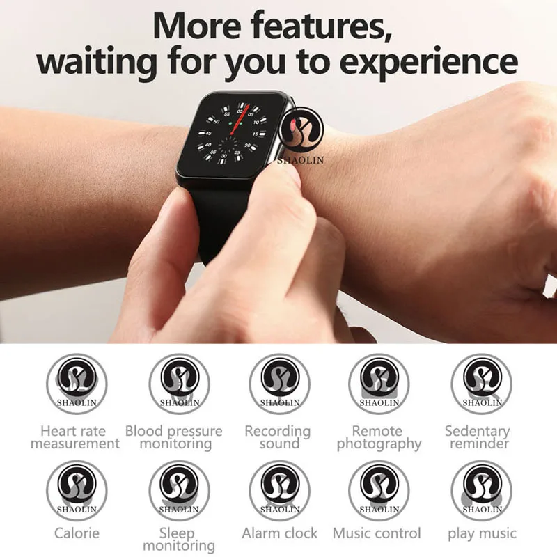 Bluetooth Смарт-часы Heartrate Pedometor Смарт-часы 1:1 чехол для ios apple iPhone и Android phone(красная кнопка