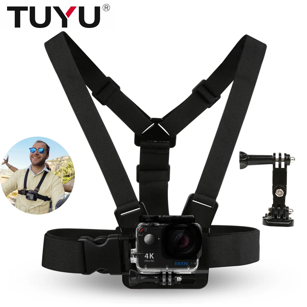 

TUYU Adjustable Chest belt Chest Strap Mount For Gopro Hero 6 5 4 3 SJCAM Xiaomi Yi 4K EKEN h9 Action Camera