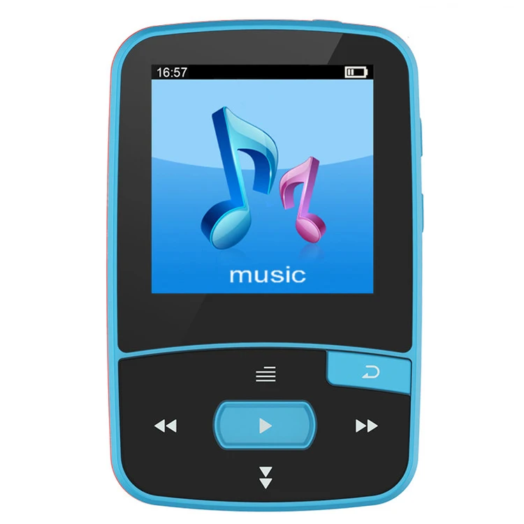 Новейший Bluetooth MP3-плеер с зажимом, 8 ГБ, с экраном, спортивный музыкальный плеер, поддержка fm-радио, запись, шагомер+ Бесплатный подарок, повязка на руку - Цвет: Синий
