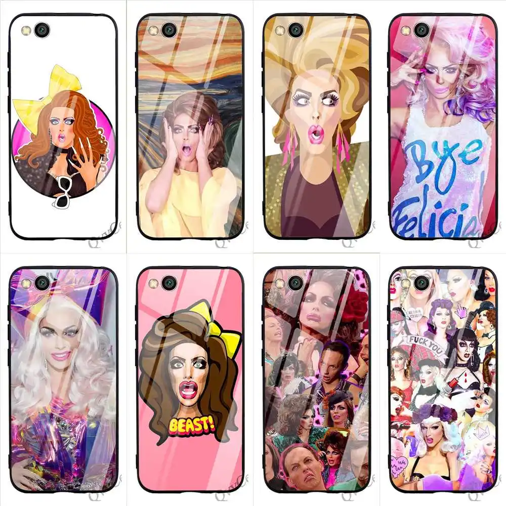 

Hybrid Alyssa Edwards Tempered Glass Phone Cover for Xiaomi A1 Case A2 8 Lite 9 F1 Redmi 4X 6A Note 5 Pro 6 8 Back