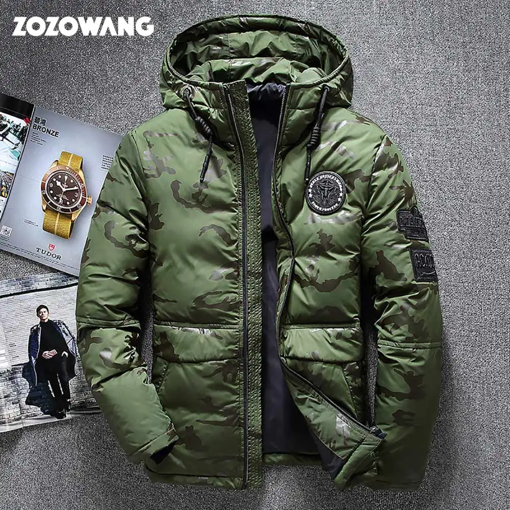 Preise ZOZOWANG Hohe qualität männer winter jacke dicken schnee parka mantel weiße ente unten jacke männer wind breaker unten mantel größe 4XL