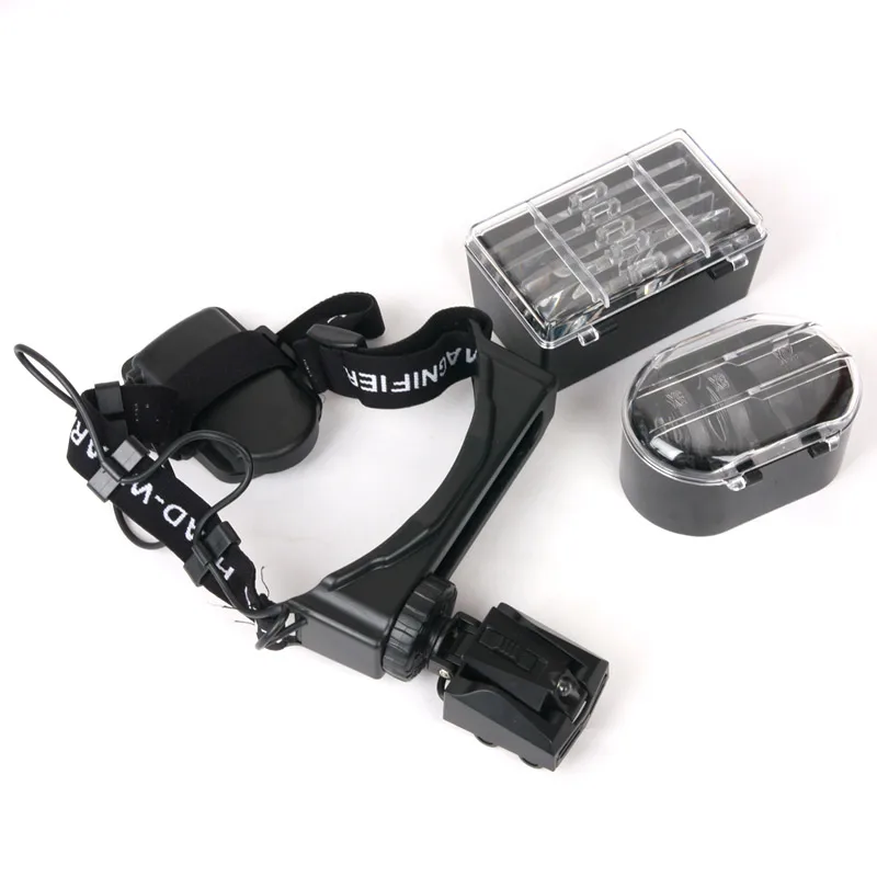 Hands Free LED Illuminated Head Watch Repair Magnifier Helmet Magnifying Glass with LED Lights
