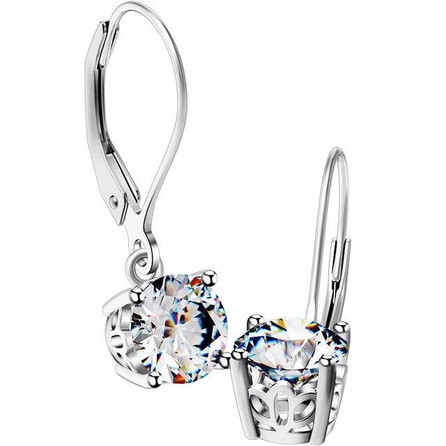 Whole 2 02ct Sona Diamond Earrings Hooked Sterling Silver Anti Whole 2 02ct Sona Diamond Earrings Hooked Sterling Silver Anti Allergic Earring White Gold Plated Dangle