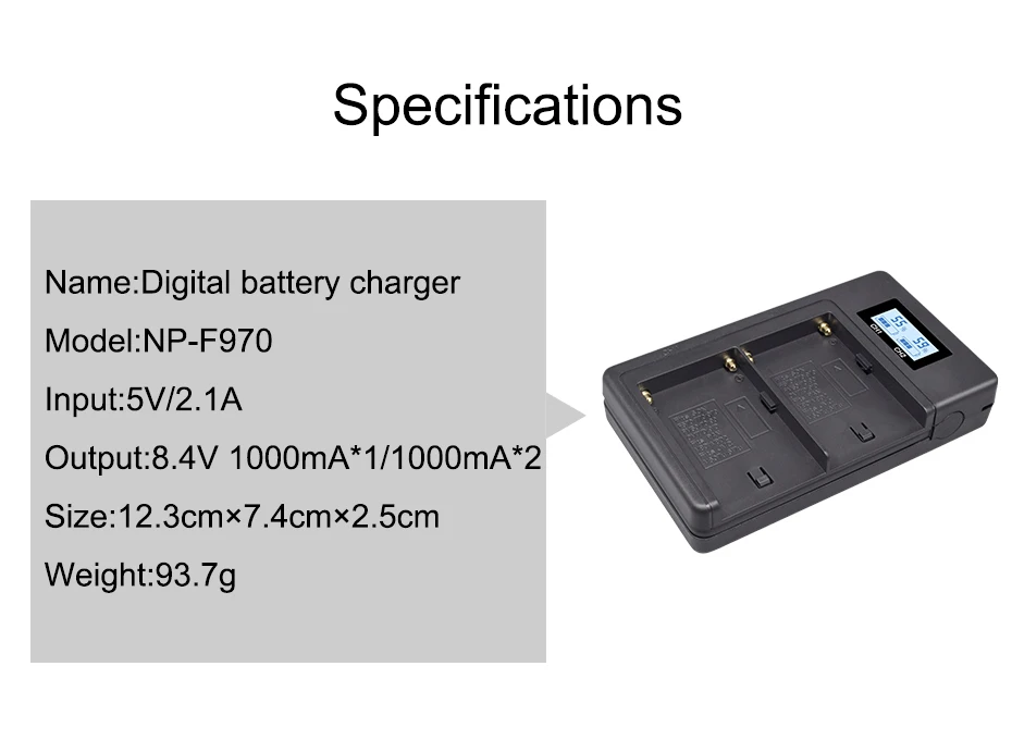 PALO 2 шт. 7200 мАч NP-F970 NPF970 аккумуляторная батарея+ ЖК-дисплей Dual USB смарт-зарядное устройство для SONY NP F930 F950 F960 F970 F770 F570