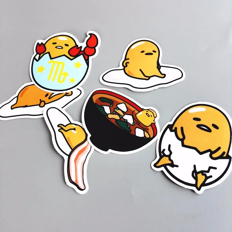 Td ZW 12 шт./партия Новинка Gudetama Lazy Egg мультфильм забавные наклейки для ноутбука автомобиля велосипедный багаж Водонепроницаемая наклейка стикер s