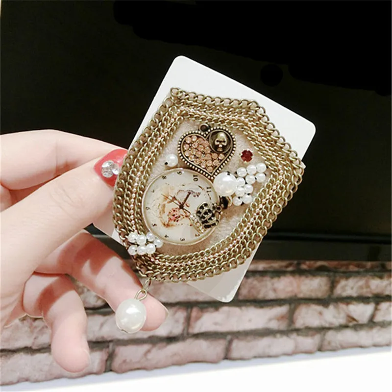 

CX-Shirling Women Quality Brooch Pin Antique Pearl Crystal Lable Pin Brooch Pin Jewelry Accessories For Coat Hat
