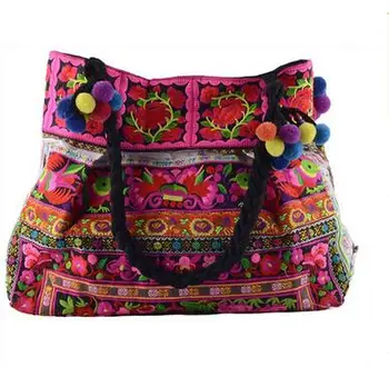 

New Price-promotion National Women's embroidery handbags!Lady's Shoulder & handbag fashion women's canvas casual handbag holder