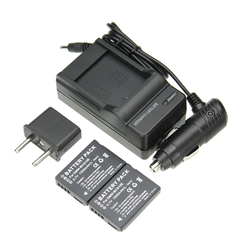 

2 pcs 3.7V 1200mAh Rechargeable Camera DMW-BCG10E DMW BCG10E Battery And Charger For PANASONIC Lumix DMC-ZR1 DMCZS1 TZ2 TZ6 TZ7