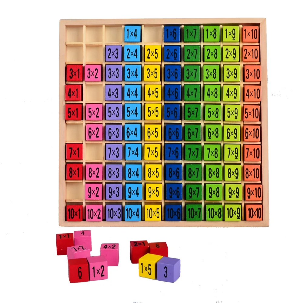 

10*10 Multiplication Table Children Wooden Math Learning and Teaching Board