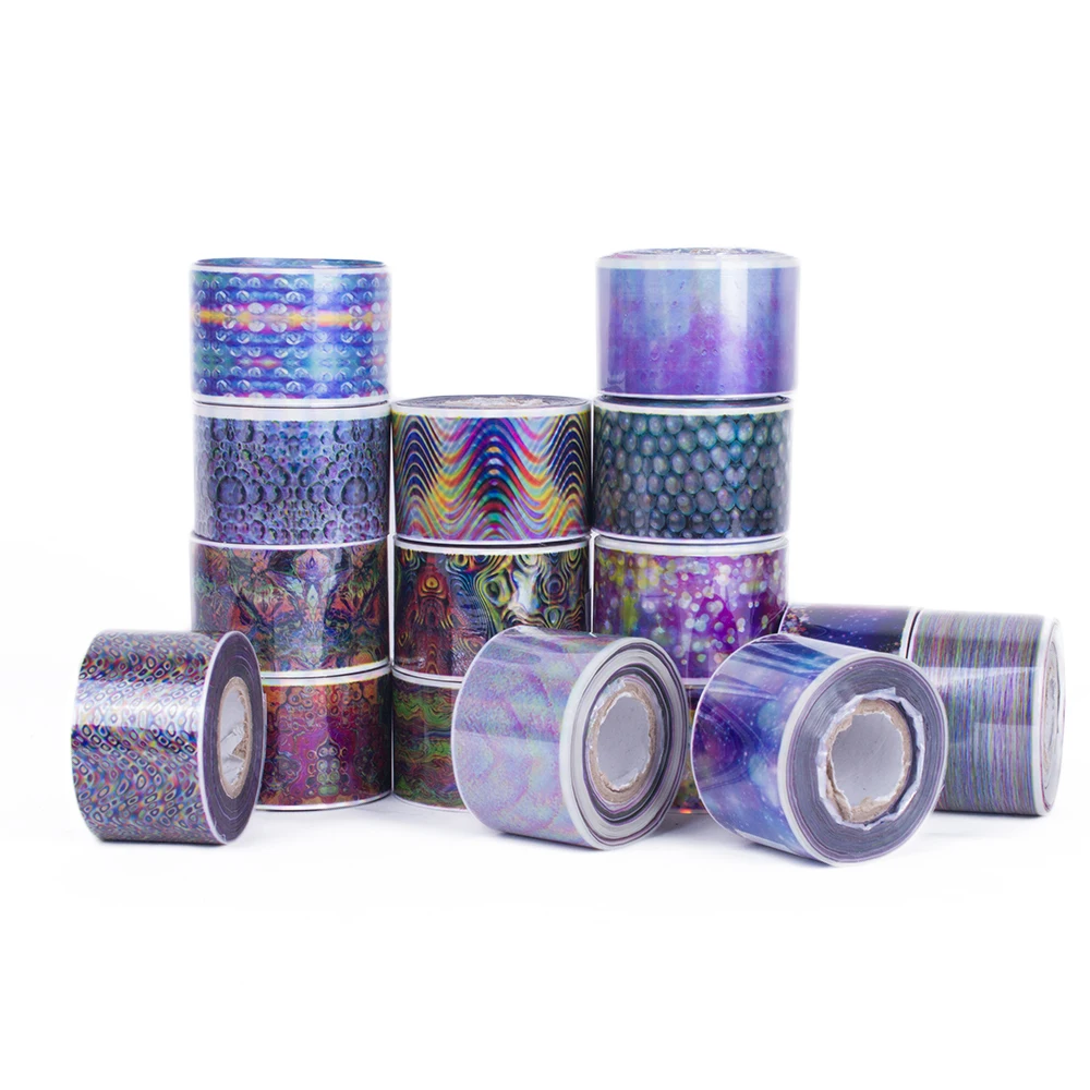 

16 Rolls Fashion Dream Bubble Polish Transfer Foils Nail Sticker 120mx4cm 3D Manicure DIY Tips Nail Salon Decorations CH116