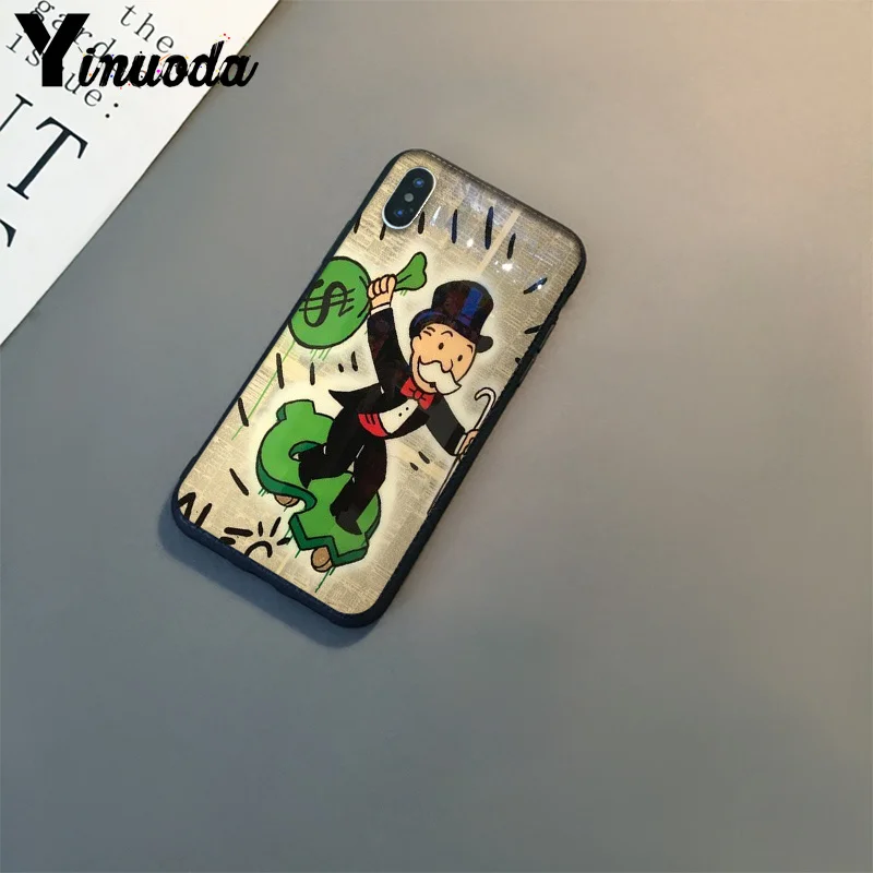 Черный чехол Yinuoda из ТПУ с мультипликационным долларом для Apple iPhone 8 7 6 6S Plus X XS MAX 5 5S