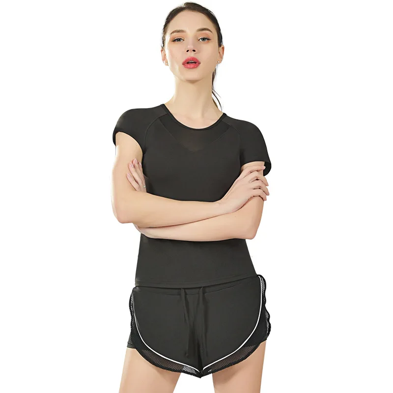 

Quick Dry Stretch Slim Fit Yoga Tops Sport T Shirt Women Gym For Fitness Shirt Yoga Running T-shirts Female Sports Top Cloth