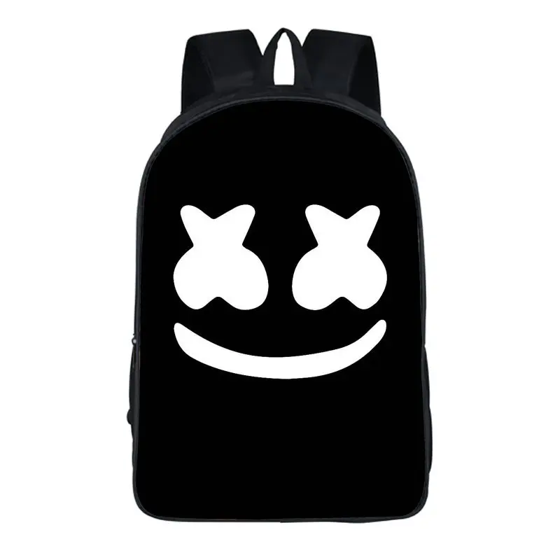 

Marshmello face alone DJ Backpack Book Bag Marshmello Children School Bags Men Women Hip Hop Backpack For Girls And Boys