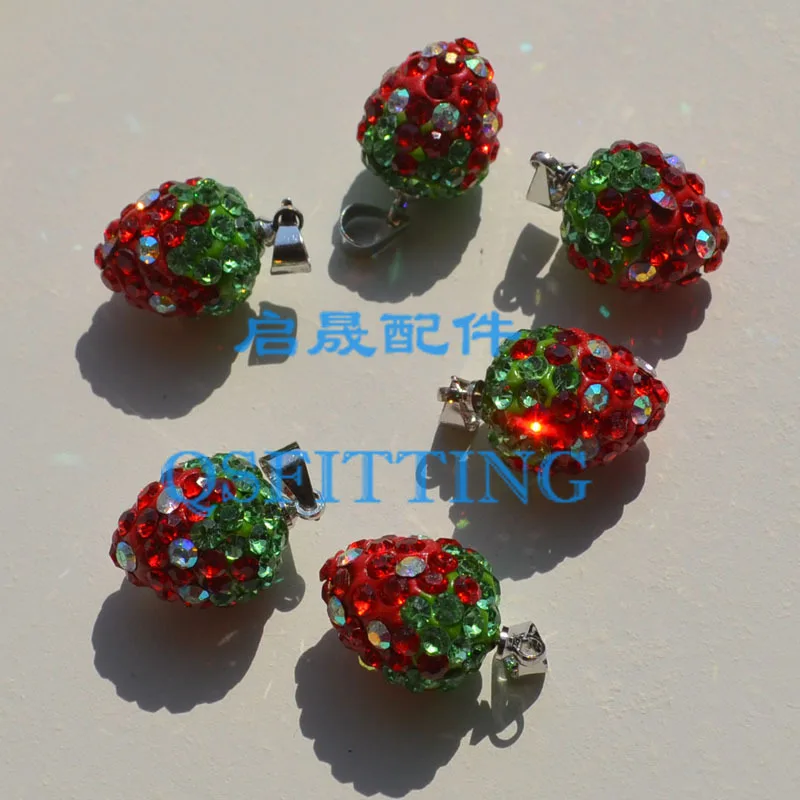 

Shining Jewelry Accessory,12MM Rhinestone Charm,Mix Color StrawBerry,Bracelet Accessories,Crystal Decoration
