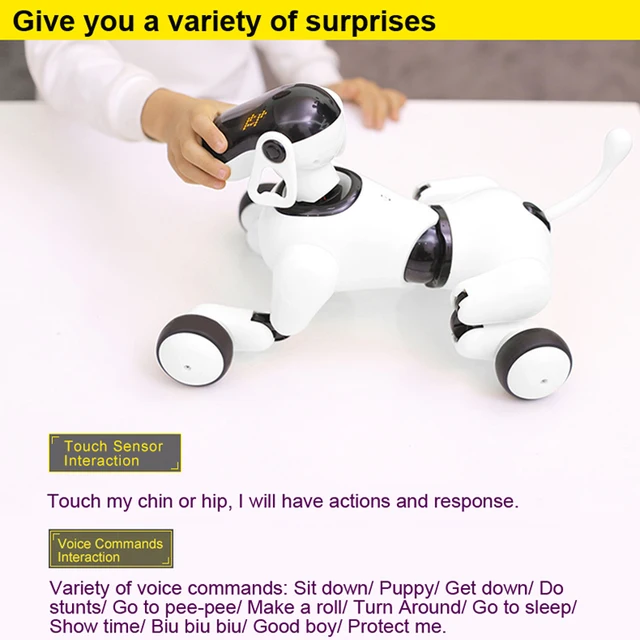 Robot Dog AI Voice &App Controlled AI Interactive Toy Perro Robot Dance Sings Plays Music Touch Motion Control Toys For Children 5