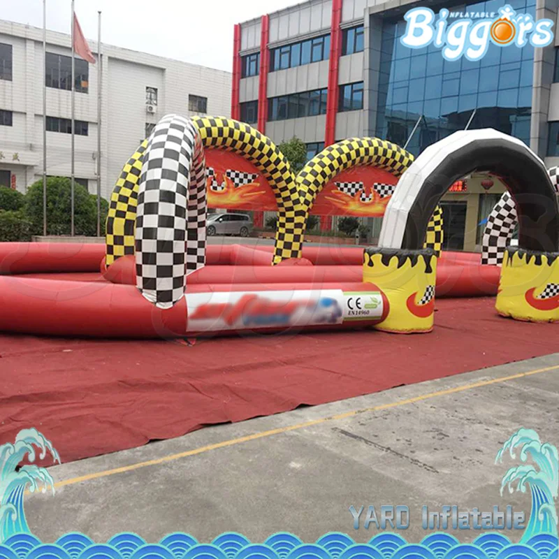 Commercial Grade PVC Sport Toy Inflatable Air Track Go Kart Race Track