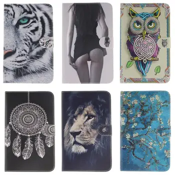 

For Samsung Galaxy Tab E 9.6 T560 Tiger Owl abstract painting Wallet PU Leather Stand Case Cover For Galaxy SM-T560 T561 Case #A