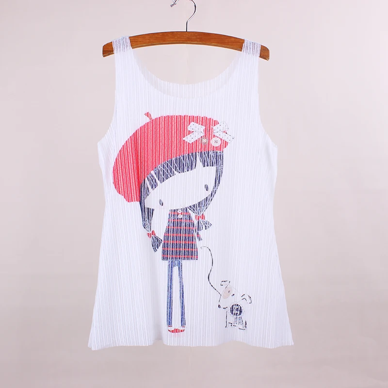 

Pretty girl with dog print women summer dresses novelty design female tank tops fashion ladies top tees factory wholesale
