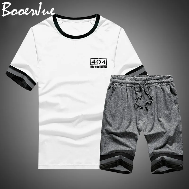 S-2XL Summer Tracksuits Casual Clothes Men Tracksuit Male 2PC Short Tshirts + Shorts Sets Male Track Suits Men Sportswear Set